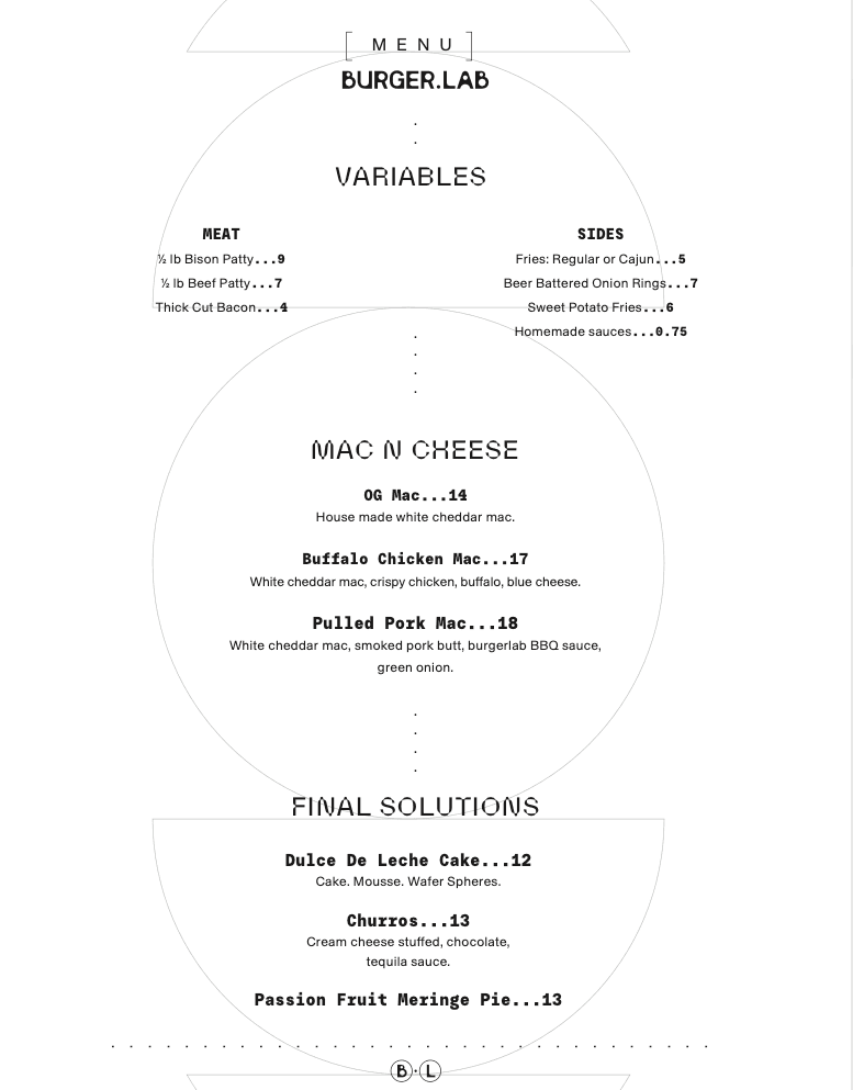 Food menu layout page two